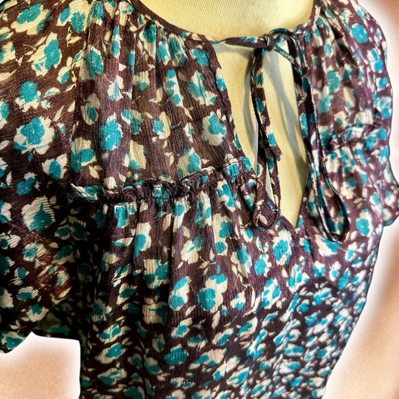 NWT Ramy Brook NY ‘Sidney’ Tie Neck Silk-Blend Top in “Roco” Floral Size Small - Picture 16 of 16